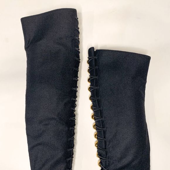 Christian Louboutin Ronfifi Supra 100 Flannel Marine Thigh High Boots EU 37 US 7 - Picture 8 of 12